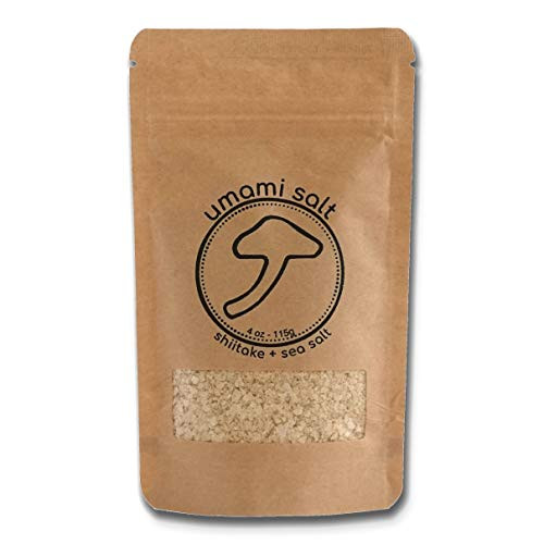 Umami Salt, Shiitake Mushroom Kosher Flake Sea Salt, Perfect for Seasoning or Finishing, 4 Ounces, Single