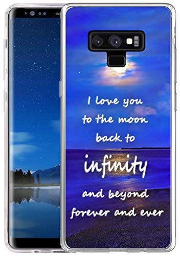 Note 9 Case, Hungo Soft TPU Silicone Protective Case Compatible for Samsung Galaxy Note 9 Sayings About Love Love Sayings I Love You to The Moon Back to Infinity and Beyond Forever and Ever