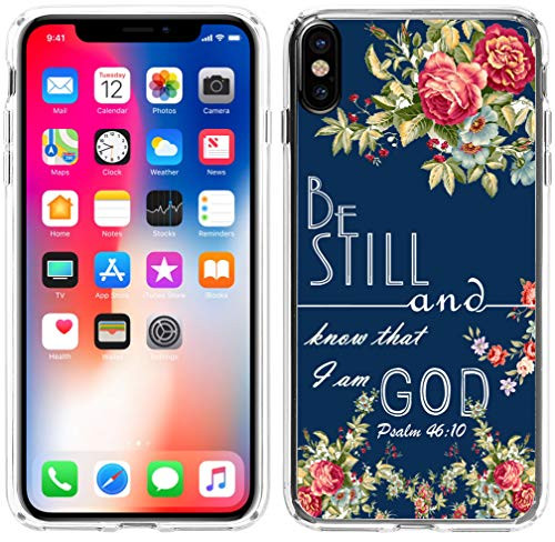 Case for iPhone Xs Max, Hungo Soft TPU Silicone Protective Case Compatible for iPhone Xs Max 2018 6.5 Inches Christian Sayings Bible Verses Be Still and Know That I am God