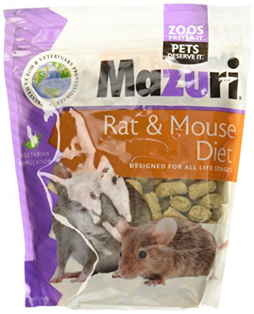 Mazuri Rat & Mouse Diet Rodent Food, 2 Pound Bag Mazuri Rat & Mouse Diet Rodent Food, 2 Pound Bag