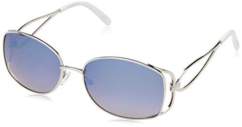 Southpole 1006SP Round Sunglasses, Silver/White, 55 mm