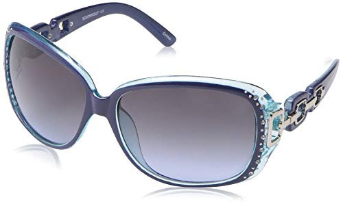 Southpole 1017SP Round Sunglasses, Navy/Turquoise, 70 mm