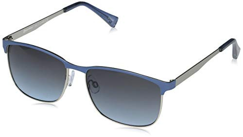 Southpole 5038SP Rectangular Sunglasses, Matte Silver & Blue, 55 mm