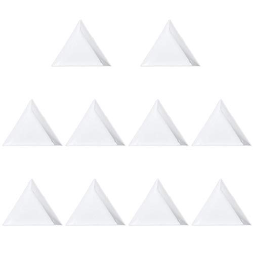 Artibetter 10PCS Plastic Triangle Bead Sorting Trays Nail Art Tray Jewelry Picking Plates for Diamond Jewelry