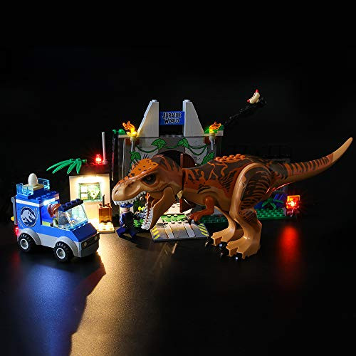 LIGHTAILING Light Set for (Jurassic World T. rex Breakout) Building Blocks Model - Led Light kit Compatible with Lego 10758(NOT Included The Model)