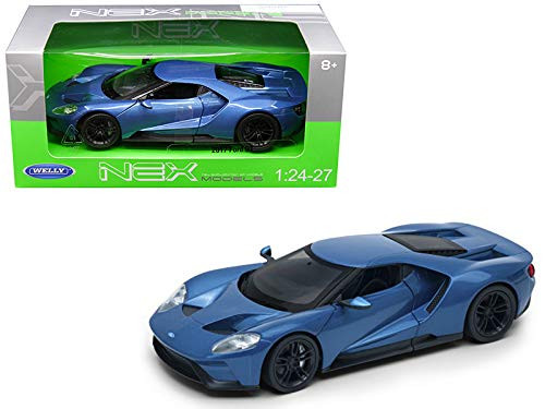 Welly 1/24 Scale (7") 2017 Blue FORD GT Diecast Model Car