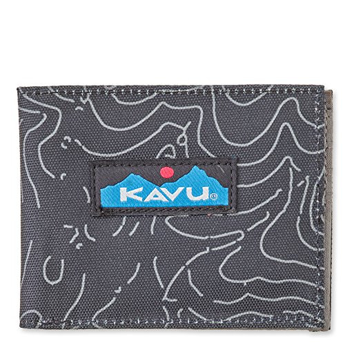 KAVU Roamer Bi Fold Slim Polyester Wallet - Black Topo