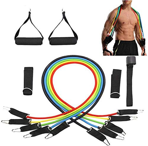 AERZETIX Resistance Bands Set, Exercise Bands for Working Out, Pull Up Assist Bands with Handles, Ankle Straps, Door Anchor for Home Workouts, Physical Therapy, Gym Training, Yoga