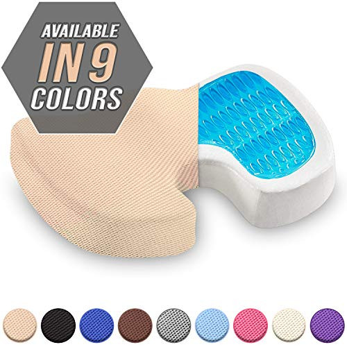 Viteps Seat Cushion Orthopedic Gel & Memory Foam Coccyx Cushion for Tailbone Pain Office Chair Car Seat Cushion Sciatica & Back Pain Relief (Beige) Viteps Seat Cushion Orthopedic Gel & Memory Foam Coccyx Cushion for Tailbone Pain Office Chair Car Seat Cushion Sciatica & Back Pain Relief (Beige)
