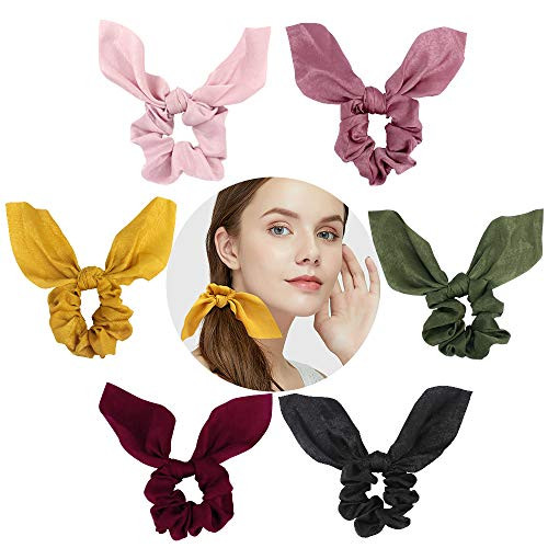 Taomoder 6 Pack Hair Scrunchies for Women, Fashion Scrunchies for Hair Soft Silk Satin Scrunchies for Hair Cute Bunny Ear Scrunchies Ponytail Holder Hair Ties Taomoder 6 Pack Hair Scrunchies for Women, Fashion Scrunchies for Hair Soft Silk Satin Scrunchies for Hair Cute Bunny Ear Scrunchies Ponytail Holder Hair Ties