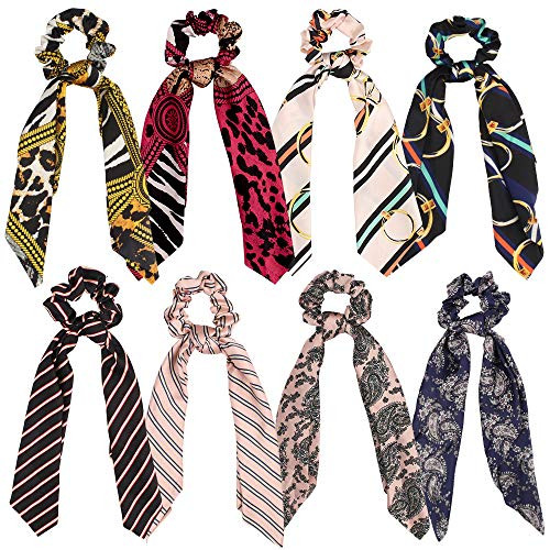 8 Pcs Scrunchies for Hair, AOPRIE Leopard Hair Scrunchies Hair Ties Fashion Hair Bows Satin Scrunchies Ponytail Holder Silk Scarf for Hair Hair Scrunchies for Women 8 Pcs Scrunchies for Hair, AOPRIE Leopard Hair Scrunchies Hair Ties Fashion Hair Bows Satin Scrunchies Ponytail Holder Silk Scarf for Hair Hair Scrunchies for Women