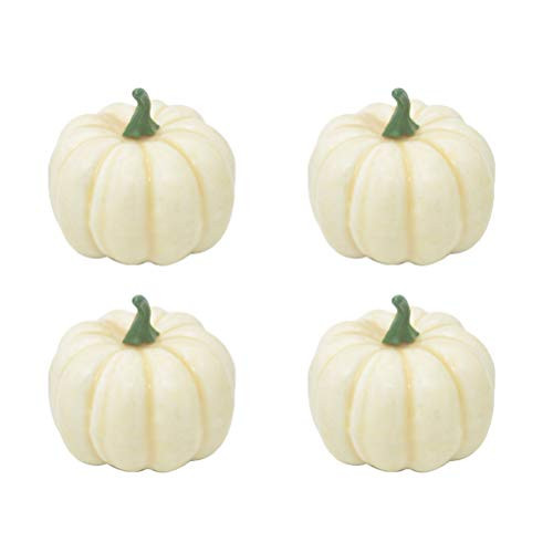 Amosfun 12pcs Artificial Pumpkins Foam Pumpkin for Thanksgiving Fall Autumn Festival and Christmas Decoration White