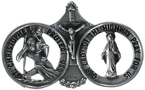Cathedral Art Saint Christopher/Our Lady of Highway Auto Visor Clip KVC101