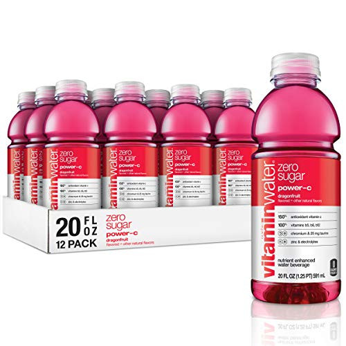 vitaminwater Zero Power-c, Dragonfruit Flavored, Electrolyte Enhanced Bottled Water with Vitamin b5, b6, b12, 20 Fl Oz, 12 Pack vitaminwater Zero Power-c, Dragonfruit Flavored, Electrolyte Enhanced Bottled Water with Vitamin b5, b6, b12, 20 Fl Oz, 12 Pack