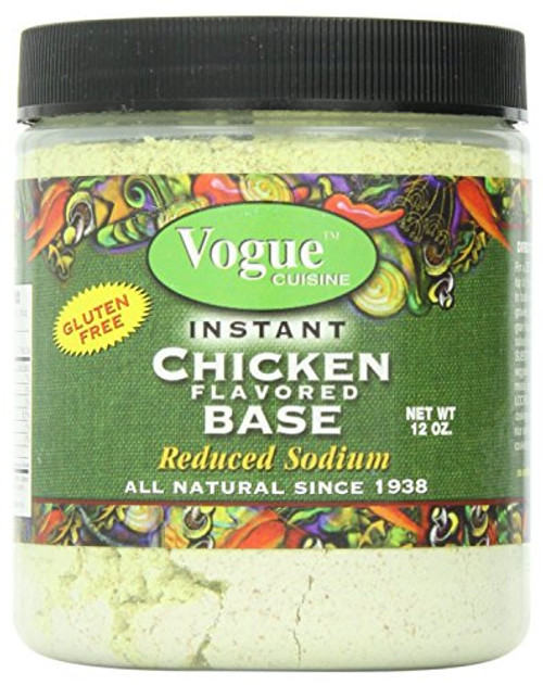 Vogue Cuisine Chicken Soup & Seasoning Base 12oz - Low Sodium, Gluten Free, All Natural Ingredients