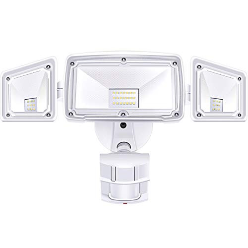 3 Head LED Security Lights Motion Outdoor Motion Sensor Light Outdoor 40W 3500 Lumens 5000k Waterproof IP65 ETL Motion Sensor Flood Light Exterior Security Light led (Renewed)