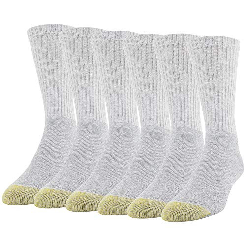 Gold Toe Men's 656S Cotton Crew Athletic Sock MultiPairs, Grey Heather (6 Pairs), Shoe Size: 6-12.5 Gold Toe Men's 656S Cotton Crew Athletic Sock MultiPairs, Grey Heather (6 Pairs), Shoe Size: 6-12.5