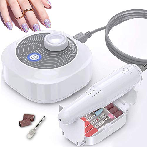 25000RPM Nail Drill, Electric Professional Nail Drill Machine Nail Files for Acrylic Gel Nails, Manicure Pedicure, Nail Art Supplies Polisher Kit Built-in Storage Boxwith Drill Bits