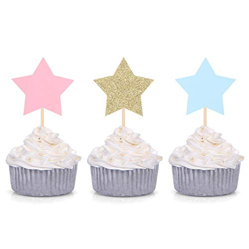 24 Counts Twinkle Twinkle Little Star Cupcake Toppers for Kid's Birthday Baby Shower Party Decorations - Mixed Colors 24 Counts Twinkle Twinkle Little Star Cupcake Toppers for Kid's Birthday Baby Shower Party Decorations - Mixed Colors