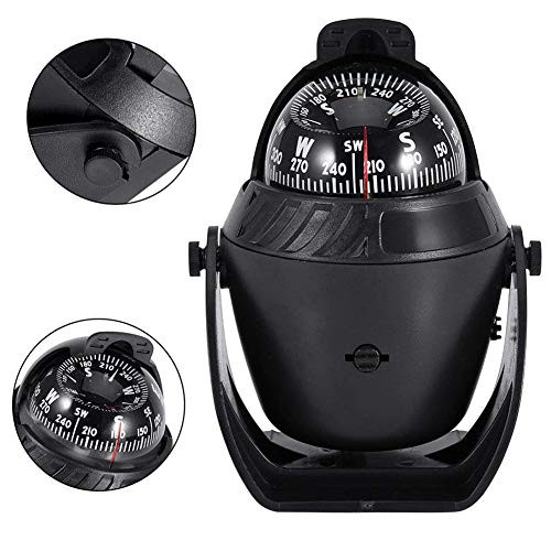 Marine Boat Navigation Compass Dash Mount LED Light Pivoting Electronic Compass for Car Dashboard Compass Automotive