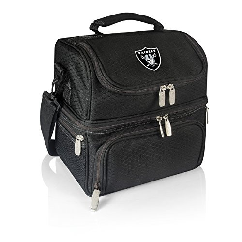 PICNIC TIME NFL Oakland Raiders Pranzo Insulated Lunch Tote with Service for One, Black PICNIC TIME NFL Oakland Raiders Pranzo Insulated Lunch Tote with Service for One, Black