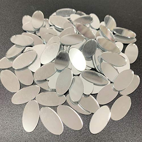 Oval Shaped Mirror Mosaic Tiles Craft Mirrors Bulk 100 Pieces for Craft Projects 22x10mm