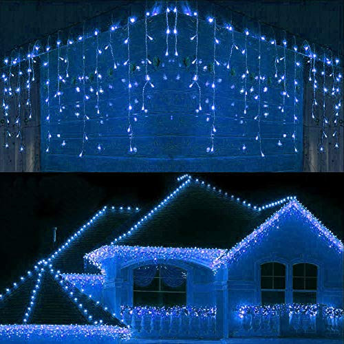 Joomer LED Icicle Lights,400 LED 39.4Ft 8 Modes with 80 Drops,Icicle Fairy Lights with Timer Function, Waterproof Connectable Outdoor String Lights for Holiday, Christmas, Wedding Decorations (Blue) Joomer LED Icicle Lights,400 LED 39.4Ft 8 Modes with 80 Drops,Icicle Fairy Lights with Timer Function, Waterproof Connectable Outdoor String Lights for Holiday, Christmas, Wedding Decorations (Blue)