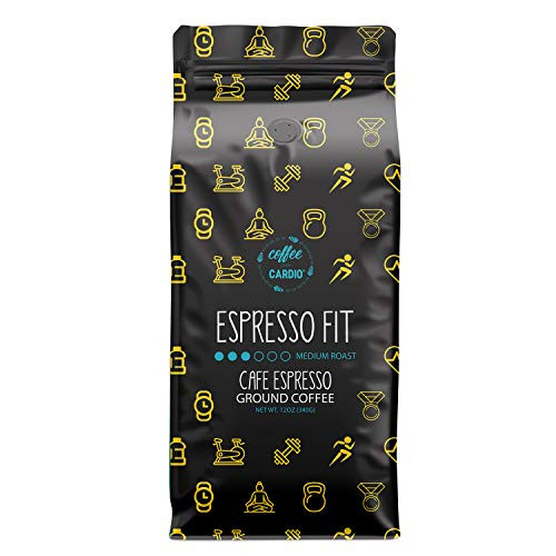 Coffee Over Cardio Espresso Fit Coffee Grounds (12oz Bag) - Espresso 100% Arabica Beans, Costa Rica Light Roast Coffee Grounds