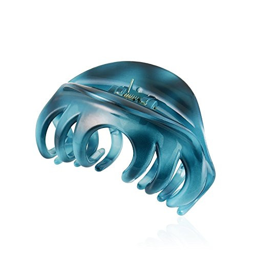 Rosette Large Chic Styling Hair Claw Clip Organic Glass Hair Clips Clamps Indoor Outdoor Hair Grip Hairpins Hairgrip for Women and Girls Hair Barrettes For Thick Hair(Blue)