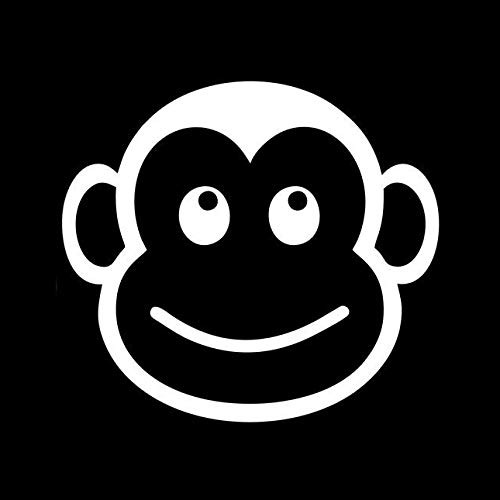 CCI Monkey Face Cute Funny Decal Vinyl Sticker|Cars Trucks Vans Walls Laptop|White |5.5 x 5.0 in|CCI2162 CCI Monkey Face Cute Funny Decal Vinyl Sticker|Cars Trucks Vans Walls Laptop|White |5.5 x 5.0 in|CCI2162