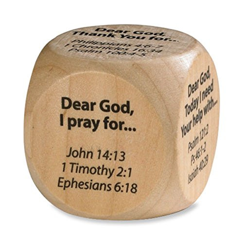 Wooden Prayer Cube with Prayer Starters and Corresponding Bible Verses, 1 5/8 Inch Wooden Prayer Cube with Prayer Starters and Corresponding Bible Verses, 1 5/8 Inch