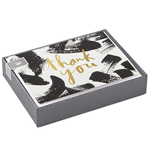 Hallmark Thank You Cards, Black Brushstrokes (10 Cards with Envelopes) Hallmark Thank You Cards, Black Brushstrokes (10 Cards with Envelopes)