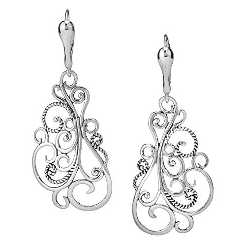 Carolyn Pollack Sterling Silver Scroll Dangle Earrings