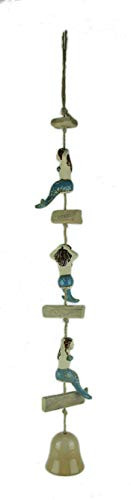 Chesapeake Bay Ltd Coastal Driftwood and Ceramic Mermaid Wind Bell