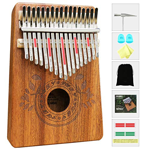 UNOKKI Kalimba 17 Keys Thumb Piano with Study Instruction and Tune Hammer, Portable Mbira Sanza African Wood Finger Piano, Gift for Kids Adult Beginners Professional.