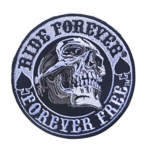 SOUTHYU Ride Forever Forever Free Skull Tactical Morale Patch Embroidered Badge Military Emblem, Hook and Loop Fastener