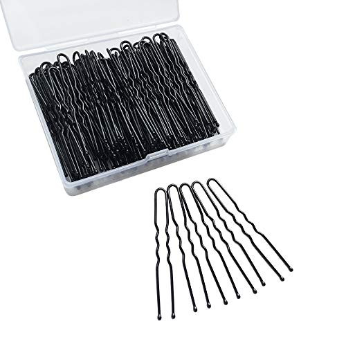 120 Pack U Shaped Hair Pins Bobby Pins Bun Hair Pins,Wedding Bridal Black Hair Pins(6cm/2.4Inches) (Black) 120 Pack U Shaped Hair Pins Bobby Pins Bun Hair Pins,Wedding Bridal Black Hair Pins(6cm/2.4Inches) (Black)
