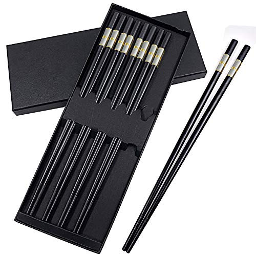 Fiberglass Chopsticks - 5 Pairs Chopsticks Reusable Dishwasher Safe Chop Sticks Alloy Chopstick Set