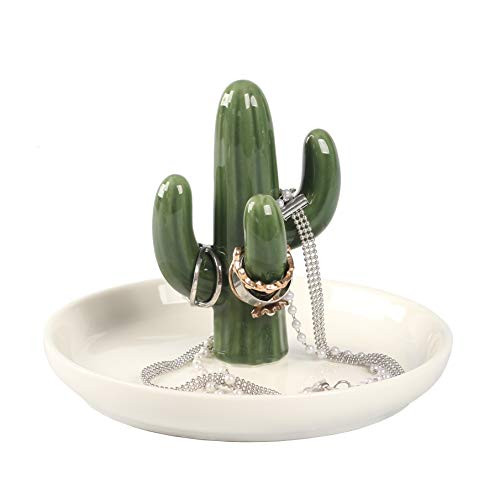 Cactus Ceramic Jewelry Tray Ring Holder Trinket Dish Necklace Earrings Rings Jewelry Organizer Display Cactus Ceramic Jewelry Tray Ring Holder Trinket Dish Necklace Earrings Rings Jewelry Organizer Display