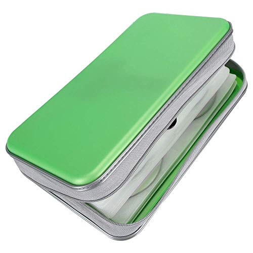 80 Capacity Heavy Duty CD/DVD Case, Blu-ray Media Storage Holder, Disc Organizer for Standard Size Disc (Green)