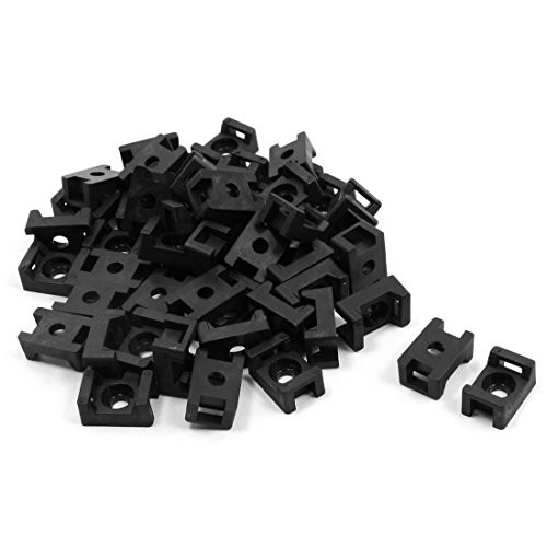 Uxcell Plastic Cable Tie Mount Saddle STM-1B, 5mm Width, 50pcs, Black