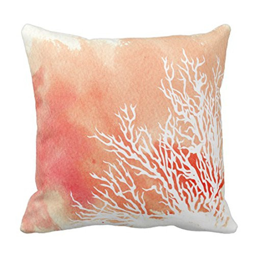 Emvency Throw Pillow Cover White Watercolor Splash Coral Reef Modern Beach Contemporary Decorative Pillow Case Home Decor Square 18 x 18 Inch Pillowcase Emvency Throw Pillow Cover White Watercolor Splash Coral Reef Modern Beach Contemporary Decorative Pillow Case Home Decor Square 18 x 18 Inch Pillowcase