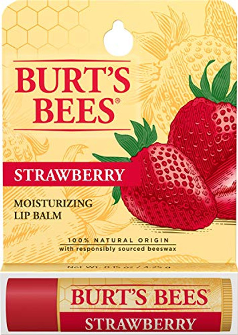 Burt's Bees Moisturizing Lip Balm, Strawberry, 0.15 Ounce Burt's Bees Moisturizing Lip Balm, Strawberry, 0.15 Ounce