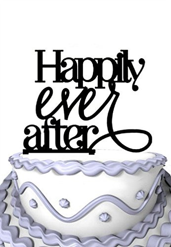 Meijiafei Custom Wedding Birthday Party Cake Topper Script Happily Ever After