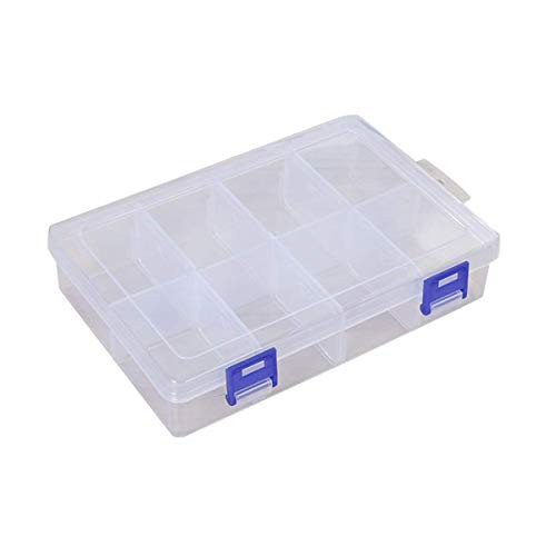 Plastic Compartment Box with Adjustable Dividers Craft Tackle Organizer Storage Containers Box 8 Grids