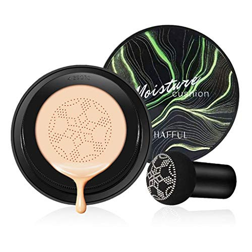 Air Cushion CC Cream Mushroom Head Foundation, SuperThinker Moisturizing BB Cream Makeup Long Lasting Matte Concealer (Ivory)