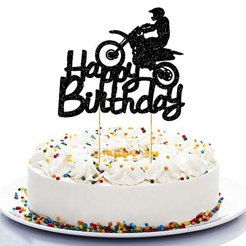 NN-BH Black Flash Happy Birthday Cake Topper, Birthday Party Cake Decoration, Sports Theme Cake Topper ?Motocross? NN-BH Black Flash Happy Birthday Cake Topper, Birthday Party Cake Decoration, Sports Theme Cake Topper ?Motocross?