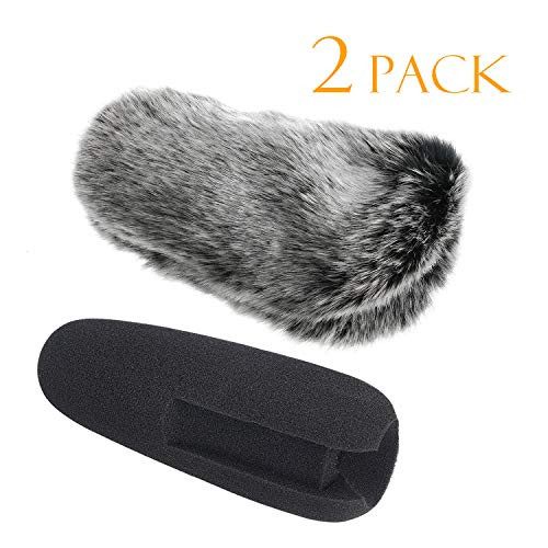 SUNMON Videomic Pro+ Mic DeadCat Windscreen and Foam Cover, Indoor Outdoor Microphone Wind Muff for Rode Videomic Pro+ Camera Microphone?2 Pack?