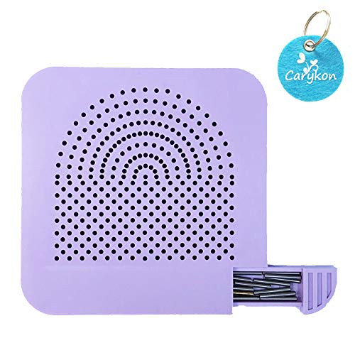 Carykon Roll Quiller's Grid Guide Quilling Board with Pins Storage for Paper Crafting Winder Roll Square Craft DIY Tool (Board with Pins-Purple)