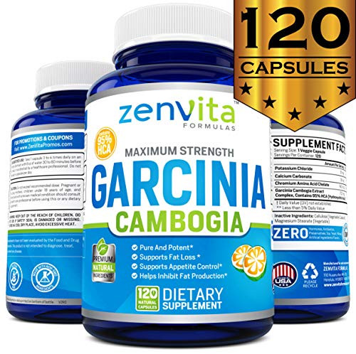 100% Pure Garcinia Cambogia Extract 95% HCA - 120 Capsules - 2100 mg Appetite Suppressant, Non-GMO & Gluten Free, Highest Potency, Maximum Strength Garcinia Cambogia Weight Loss Supplement 100% Pure Garcinia Cambogia Extract 95% HCA - 120 Capsules - 2100 mg Appetite Suppressant, Non-GMO & Gluten Free, Highest Potency, Maximum Strength Garcinia Cambogia Weight Loss Supplement
